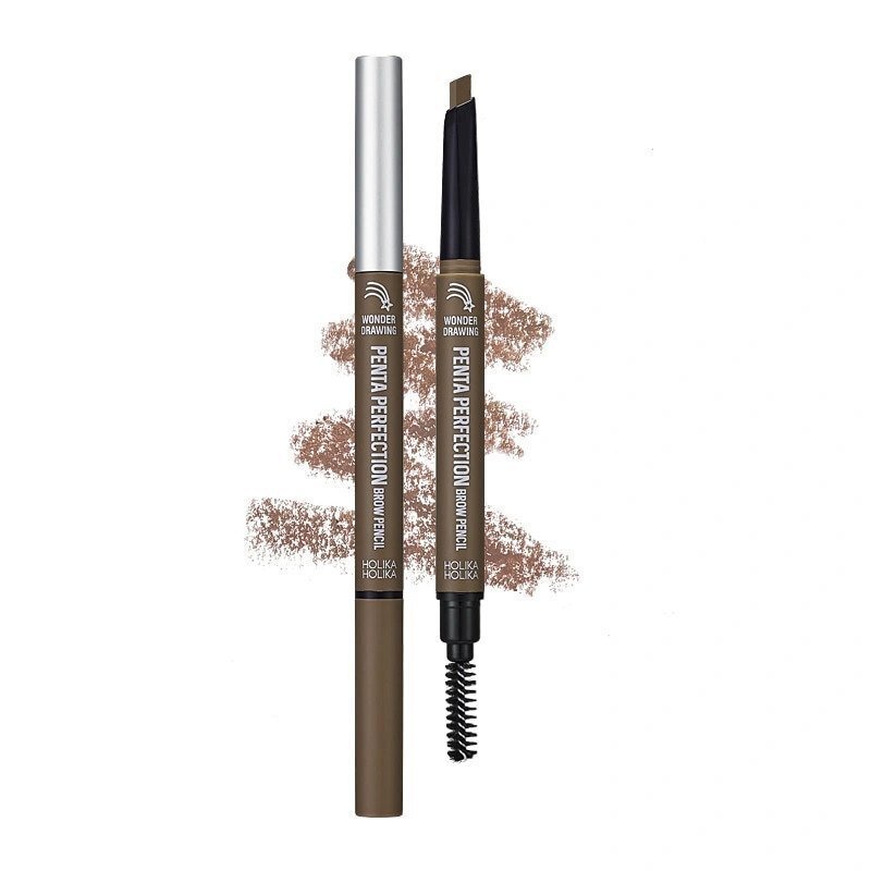 Holika Holika Wonder Drawing Penta Perfection Brow Pencil 03 Ash Brown - antakių pieštukas